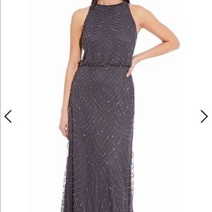 Gunmetal Grey Adrianna Papell floor length dress